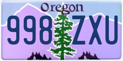 OR license plate 998ZXU