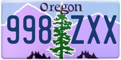 OR license plate 998ZXX