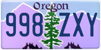 OR license plate 998ZXY