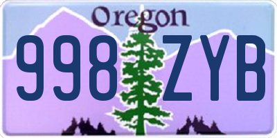 OR license plate 998ZYB