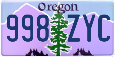 OR license plate 998ZYC