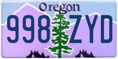 OR license plate 998ZYD