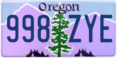 OR license plate 998ZYE