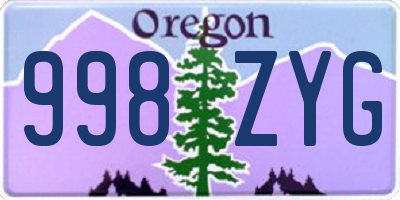 OR license plate 998ZYG