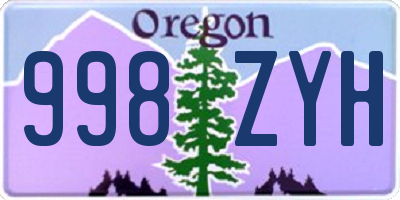 OR license plate 998ZYH