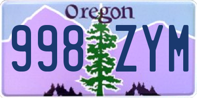 OR license plate 998ZYM