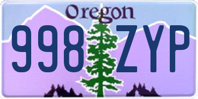 OR license plate 998ZYP