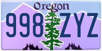 OR license plate 998ZYZ