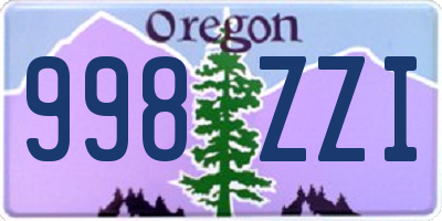 OR license plate 998ZZI