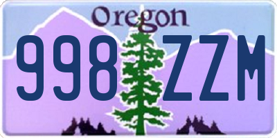 OR license plate 998ZZM