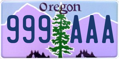 OR license plate 999AAA