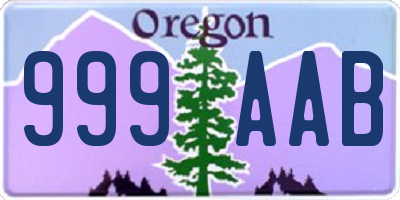 OR license plate 999AAB