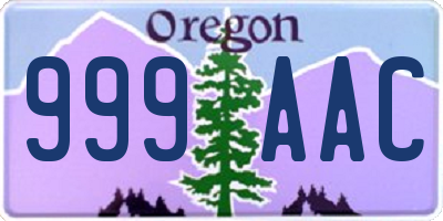 OR license plate 999AAC