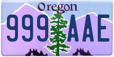 OR license plate 999AAE