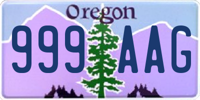 OR license plate 999AAG