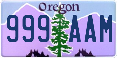 OR license plate 999AAM