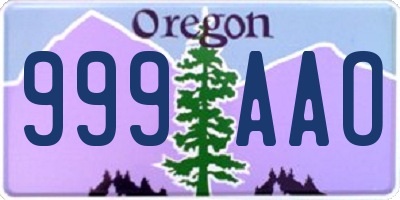 OR license plate 999AAO