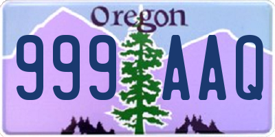 OR license plate 999AAQ