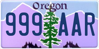 OR license plate 999AAR