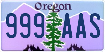 OR license plate 999AAS