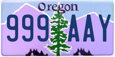 OR license plate 999AAY