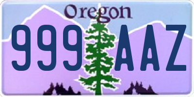 OR license plate 999AAZ