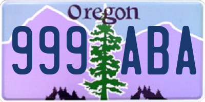 OR license plate 999ABA