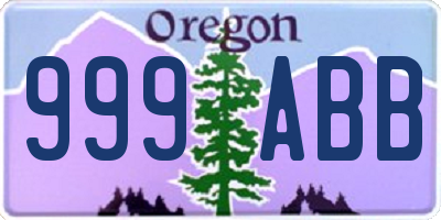 OR license plate 999ABB