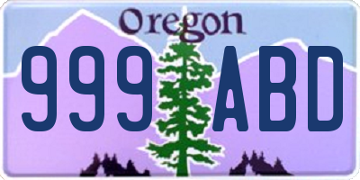 OR license plate 999ABD