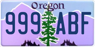 OR license plate 999ABF