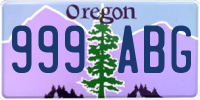 OR license plate 999ABG