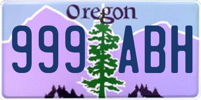 OR license plate 999ABH