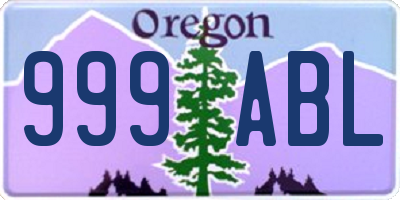 OR license plate 999ABL