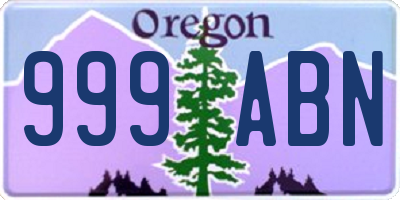 OR license plate 999ABN