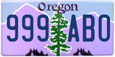 OR license plate 999ABO