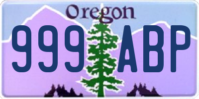 OR license plate 999ABP