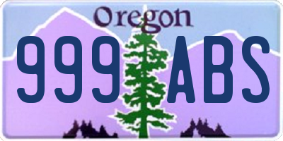 OR license plate 999ABS