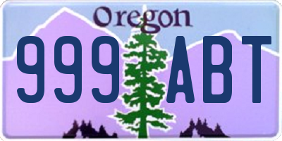 OR license plate 999ABT