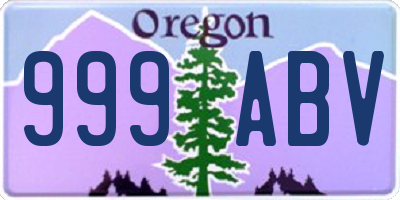 OR license plate 999ABV