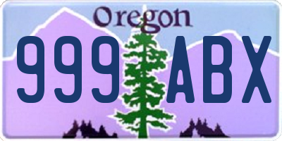 OR license plate 999ABX