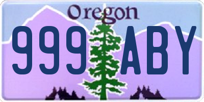 OR license plate 999ABY