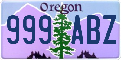 OR license plate 999ABZ