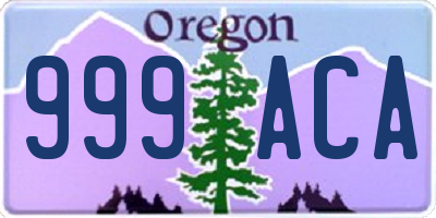 OR license plate 999ACA