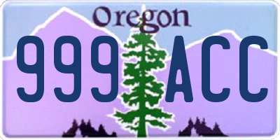 OR license plate 999ACC