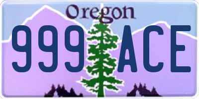 OR license plate 999ACE