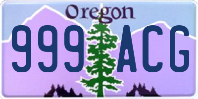 OR license plate 999ACG