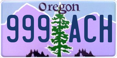 OR license plate 999ACH