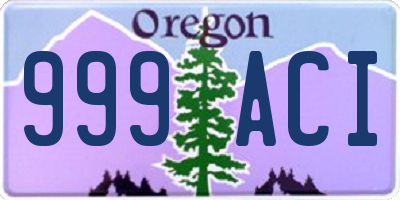 OR license plate 999ACI