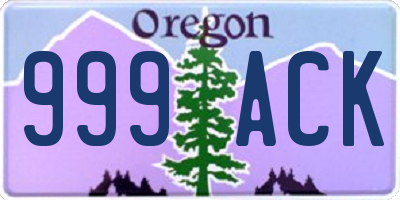 OR license plate 999ACK