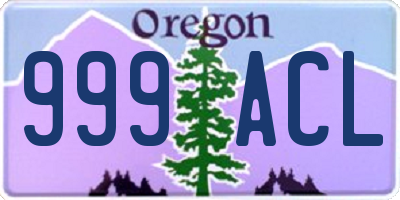 OR license plate 999ACL